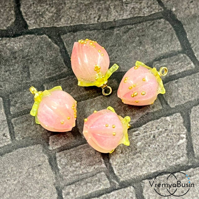 Подвески акриловые "Бутончик", 14х10 мм  (упак. 2 шт.)