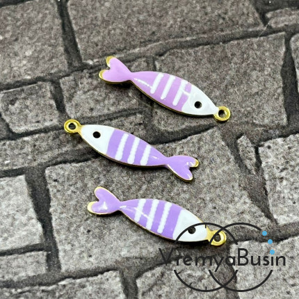 Рыбка, 5х18 мм, подвеска из нержавеющей стали с эмалью (1 шт.)