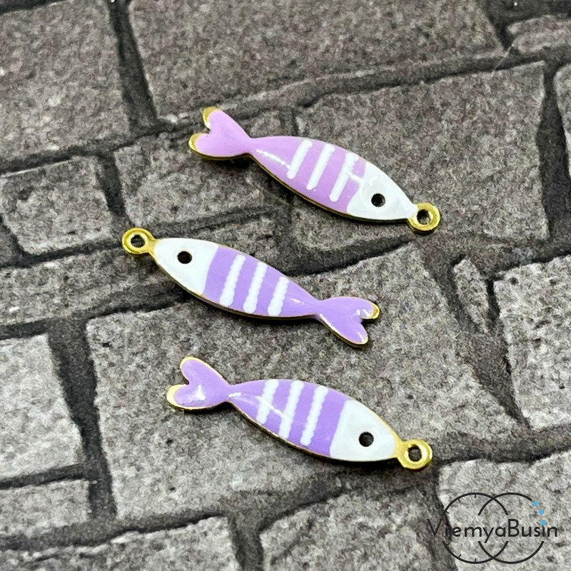 Рыбка, 5х18 мм, подвеска из нержавеющей стали с эмалью (1 шт.)