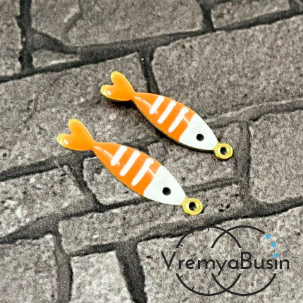 Рыбка, 5х18 мм, подвеска из нержавеющей стали с эмалью (1 шт.)