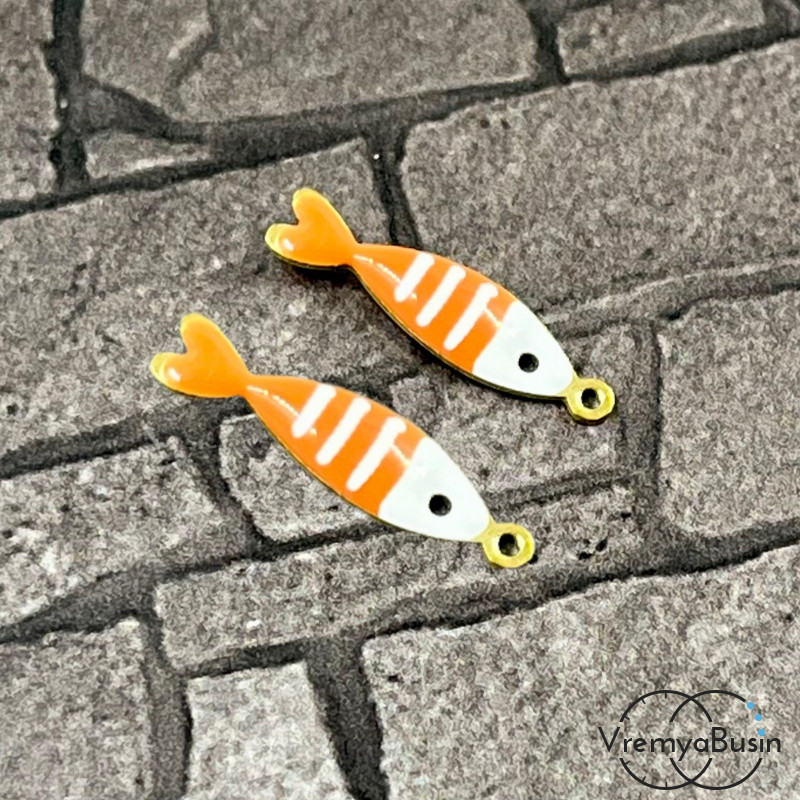 Рыбка, 5х18 мм, подвеска из нержавеющей стали с эмалью (1 шт.)