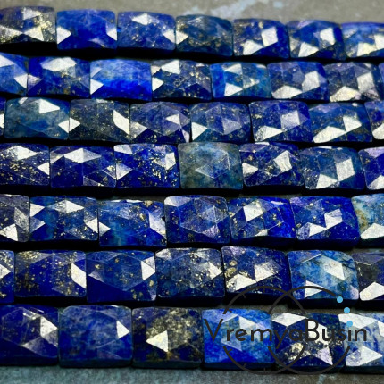 Лазурит, плоские граненые прямоугольники  ок. 8х10х5 мм (1/2 нити, ок. 18 шт.)