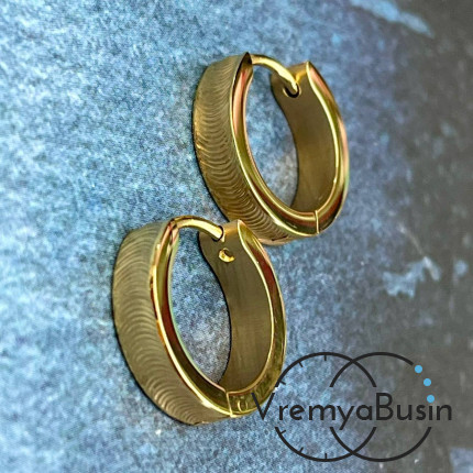 Швензы-конго из нержавеющей стали с позолотой, 16х4 мм  (1 пара)