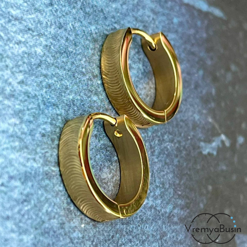 Швензы-конго из нержавеющей стали с позолотой, 16х4 мм  (1 пара)