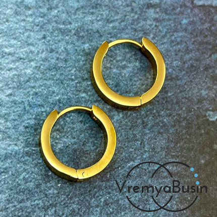 Швензы-конго из нержавеющей стали с позолотой, 16х4 мм  (1 пара)