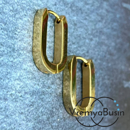 Швензы-конго из нержавеющей стали с позолотой, 11х17х3 мм  (1 пара)