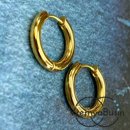 Швензы-конго из нержавеющей стали с позолотой, 18х3 мм  (1 пара)