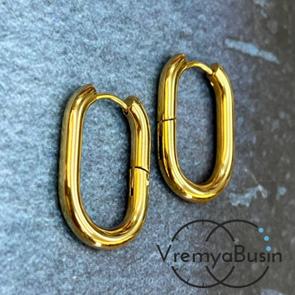 Швензы-конго из нержавеющей стали с позолотой, 16х23х3 мм  (1 пара)