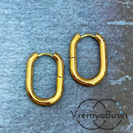 Швензы-конго из нержавеющей стали с позолотой, 16х23х3 мм  (1 пара)