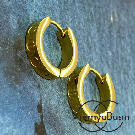 Швензы-конго из нержавеющей стали с позолотой, 16х4 мм (1 пара)