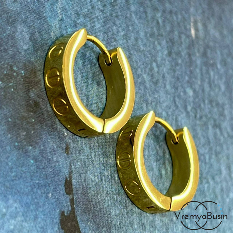 Швензы-конго из нержавеющей стали с позолотой, 16х4 мм (1 пара)