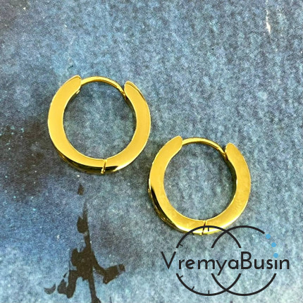 Швензы-конго из нержавеющей стали с позолотой, 16х4 мм (1 пара)