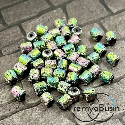 Гематит, цилиндр 4х4.5 мм, им. лавы (упак. 10 шт.)