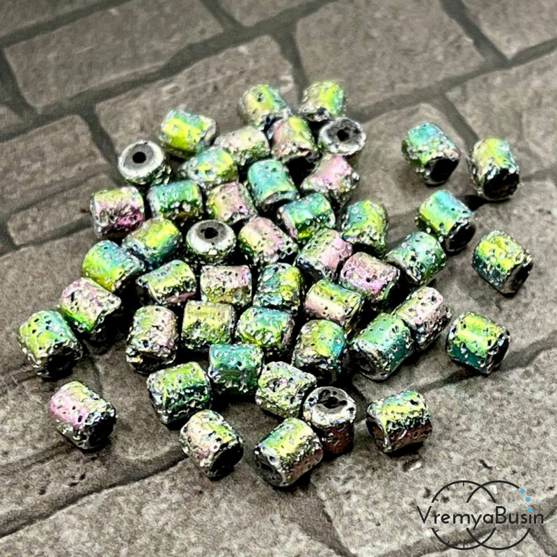 Гематит, цилиндр 4х4.5 мм, им. лавы (упак. 10 шт.)