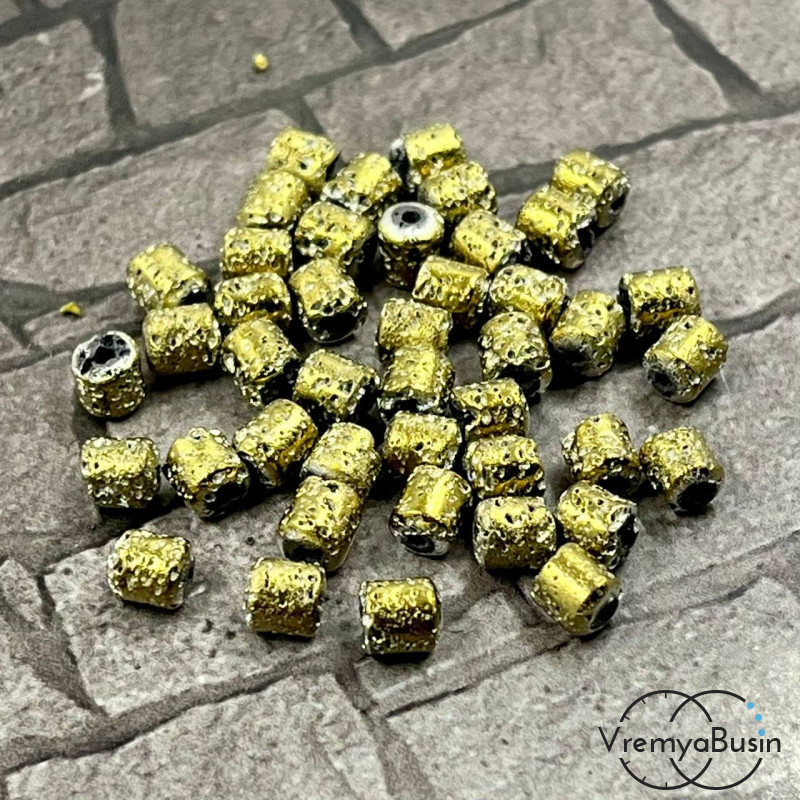 Гематит, цилиндр 4х4.5 мм, им. лавы (упак. 10 шт.)