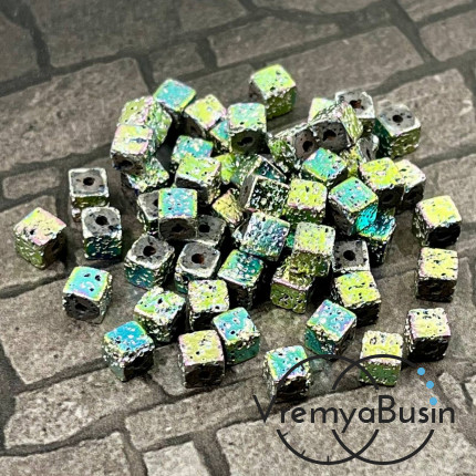 Гематит, кубик 4х4 мм, им. лавы (упак. 10 шт.)