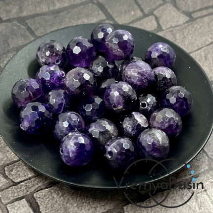 Аметист натур., шарик граненый 10 мм (1 шт.)