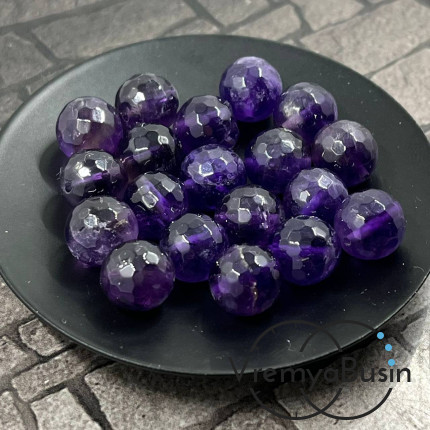 Аметист натур., шарик граненый 10 мм (1 шт.)