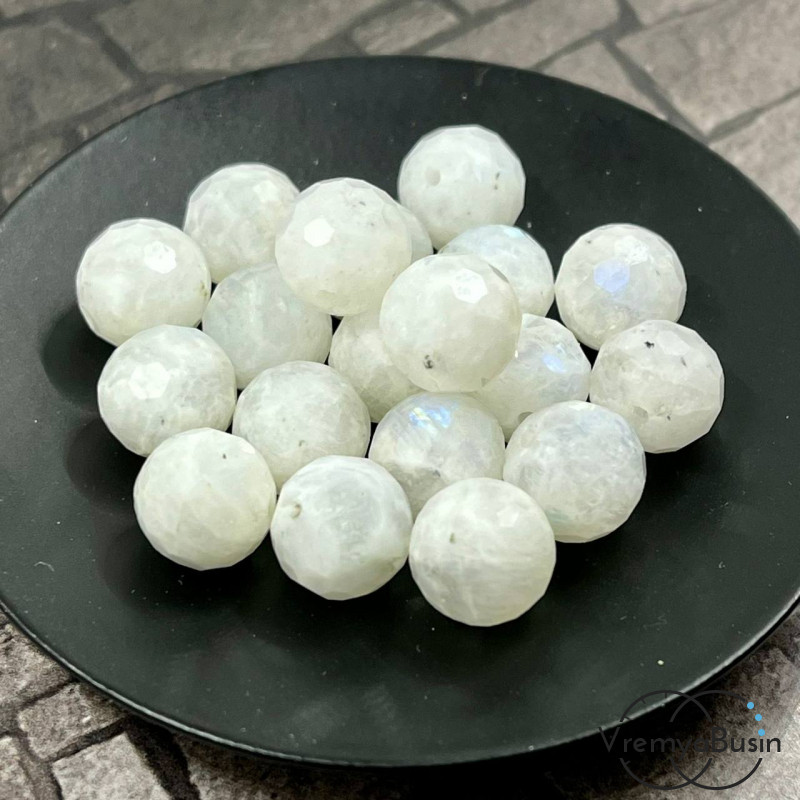 Лунный камень натур., шарик граненый 10 мм (1 шт.)