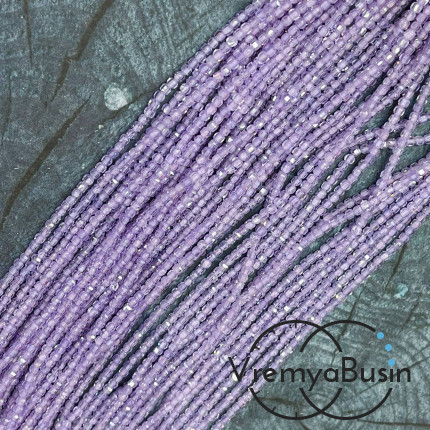 Фианит, кубик 2.5 мм с микроогранкой (нить, ок. 40 см.)