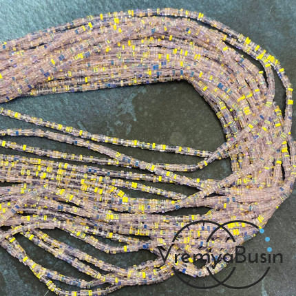 Бусины из стекла, чипс квадратик 2х1 мм (нить, ок. 380 шт.)