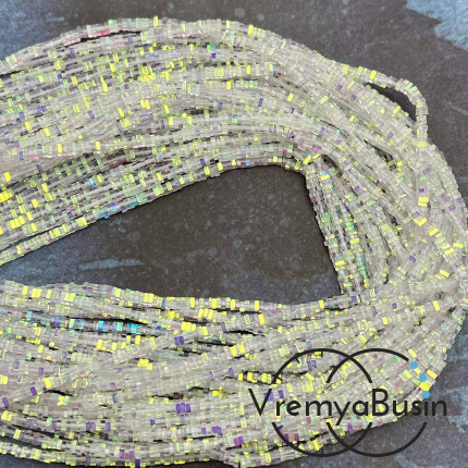 Бусины из стекла, чипс квадратик 2х1 мм (нить, ок. 380 шт.)