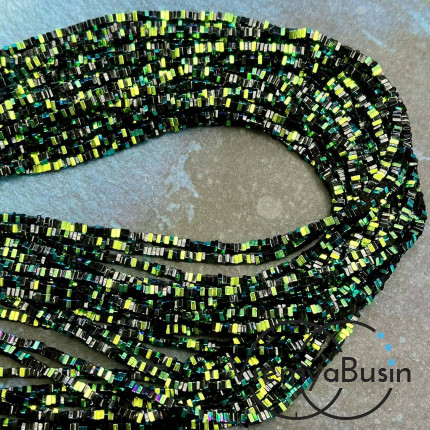 Бусины из стекла, чипс квадратик 2х1 мм (нить, ок. 380 шт.)