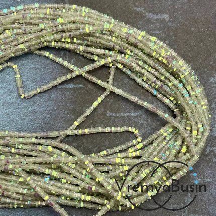 Бусины из стекла, чипс квадратик 2х1 мм (нить, ок. 380 шт.)