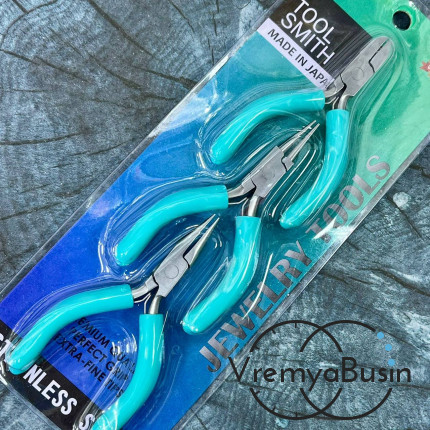 Набор японских мини-инструментов: круглогубцы, тонкогубцы, кусачки, ок. 8х4.5 см  (1 упак.)