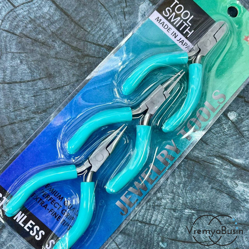 Набор японских мини-инструментов: круглогубцы, тонкогубцы, кусачки, ок. 8х4.5 см  (1 упак.)