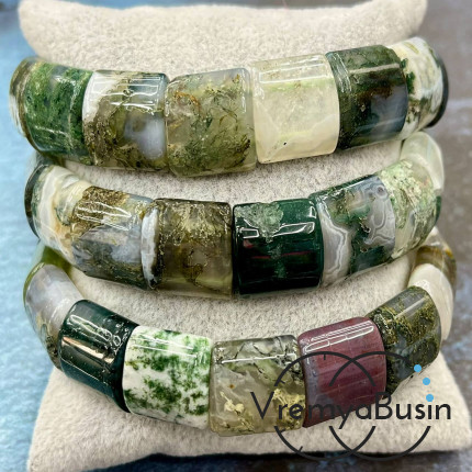 Яшма индийская. Бусины гладкие с двумя отверстиями 13х15 мм (17 шт.)