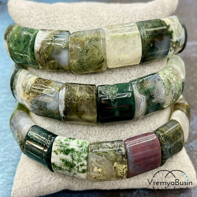 Яшма индийская. Бусины гладкие с двумя отверстиями 13х15 мм (17 шт.)