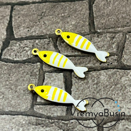 Рыбка, 5х18 мм, подвеска из нержавеющей стали с эмалью (1 шт.)