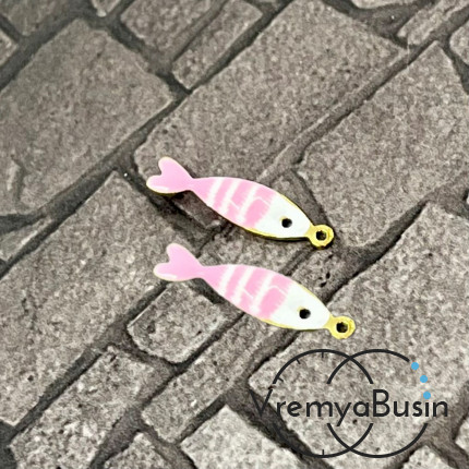 Рыбка, 5х18 мм, подвеска из нержавеющей стали с эмалью (1 шт.)