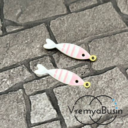 Рыбка, 5х18 мм, подвеска из нержавеющей стали с эмалью (1 шт.)