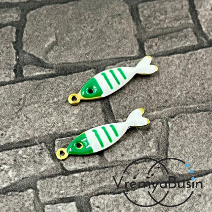 Рыбка, 5х18 мм, подвеска из нержавеющей стали с эмалью (1 шт.)