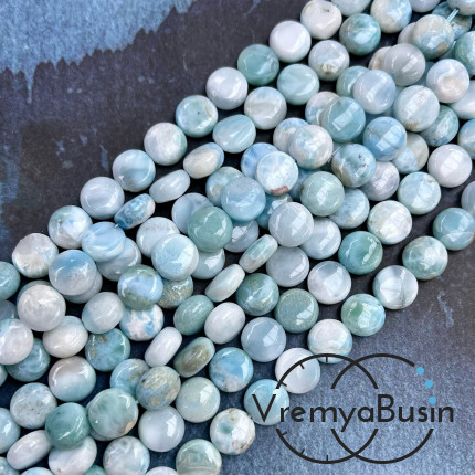 Ларимар натуральный, бусины таблетки ок. 11х5 мм (1/2 нити, ок. 18 шт.)