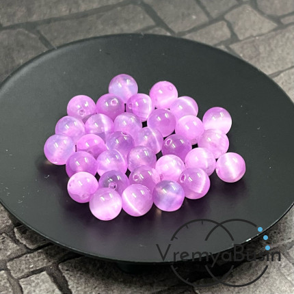 Селенит натур. тонир., шарик гладкий 6 мм, цв. сиреневый (1 шт.)