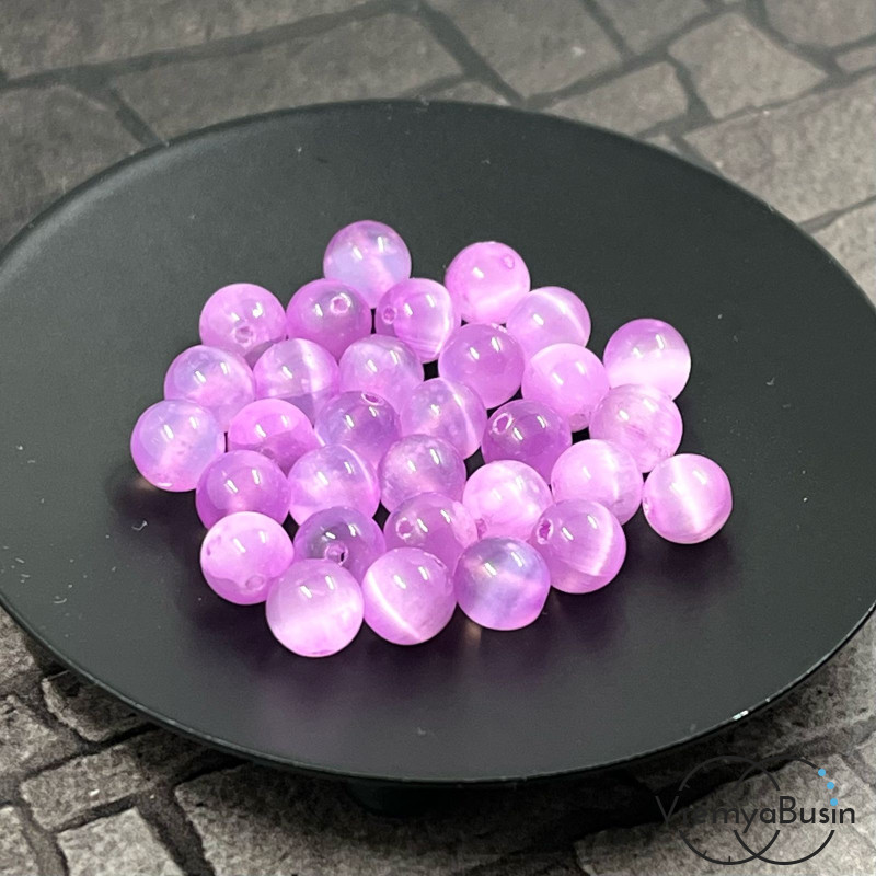 Селенит натур. тонир., шарик гладкий 6 мм, цв. сиреневый (1 шт.)