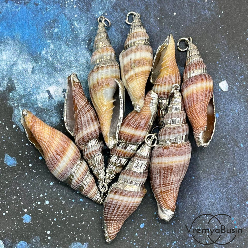 Подвеска "Ракушка", в металле цв. серебро (1 шт.)