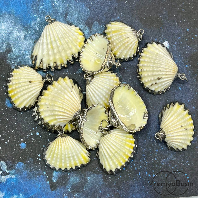 Подвеска "Ракушка", в металле цв. серебро (1 шт.)