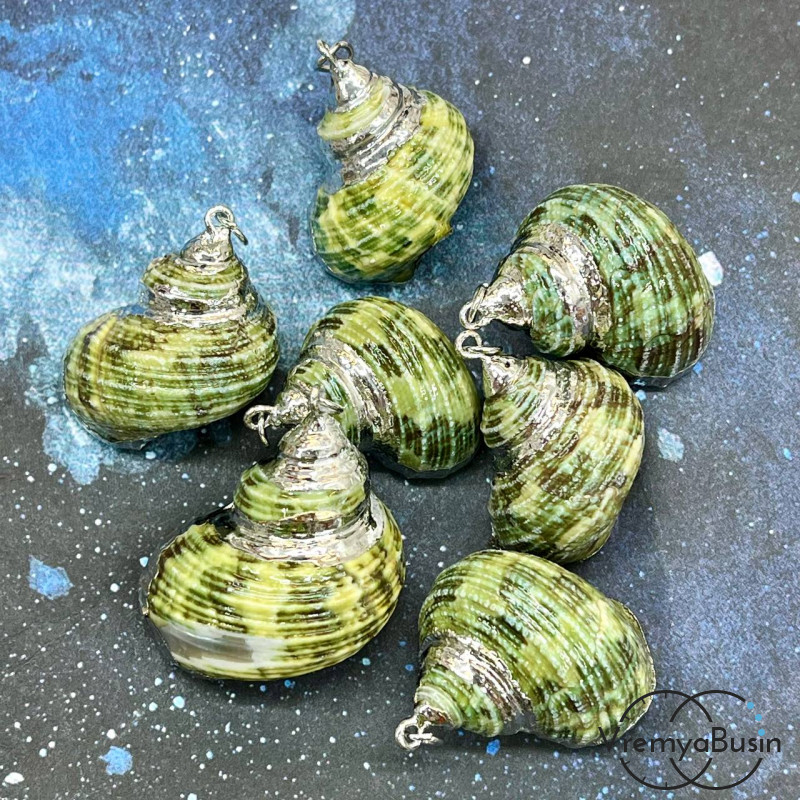 Подвеска "Ракушка", в металле цв. серебро (1 шт.)