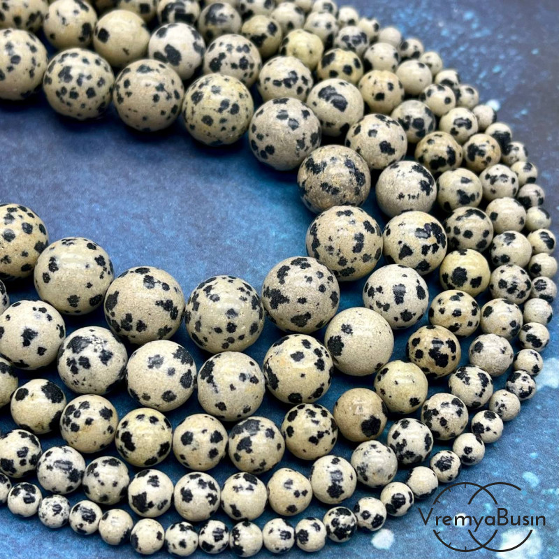 Яшма далматин, порфир, шарик гладкий 6-8-10-12 мм (1 шт.)