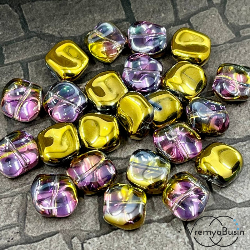 Бусины округлые из гладкого стекла, ок. 10 мм (1 шт.)