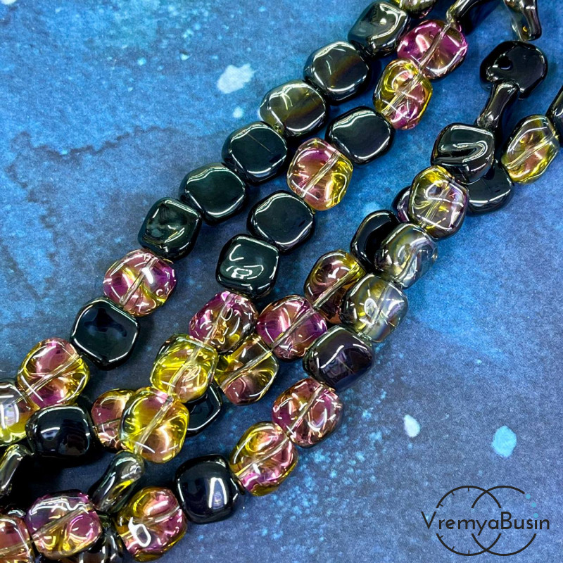 Бусины округлые из гладкого стекла, ок. 10 мм (1/2 нити, ок. 29 шт.)