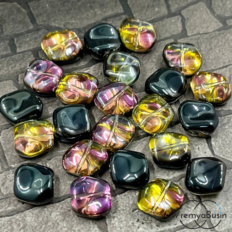 Бусины округлые из гладкого стекла, ок. 10 мм (1 шт.)