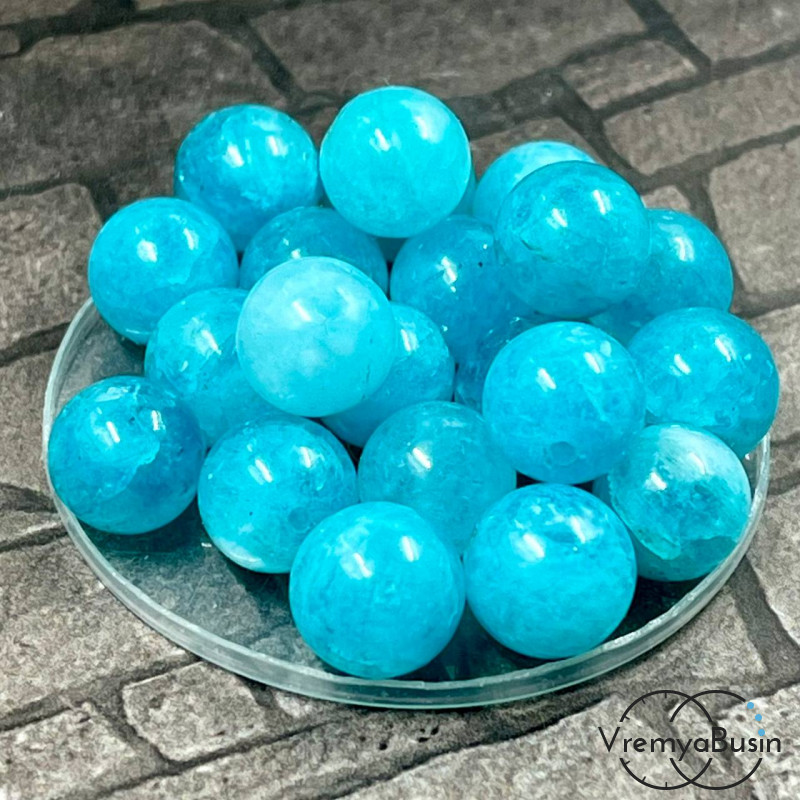 Кварц тонир., шарик гладкий 10 мм, цв. бирюзовый (1 шт.)