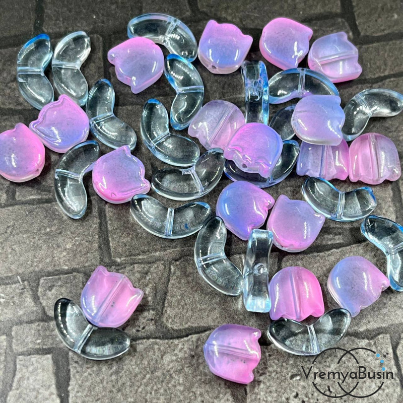 Бусины из гладкого стекла "Тюльпан", 13х14 мм (1 компл.)