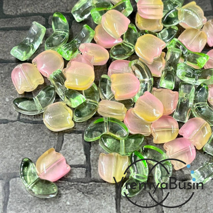 Бусины из гладкого стекла "Тюльпан", 13х14 мм (1 компл.)