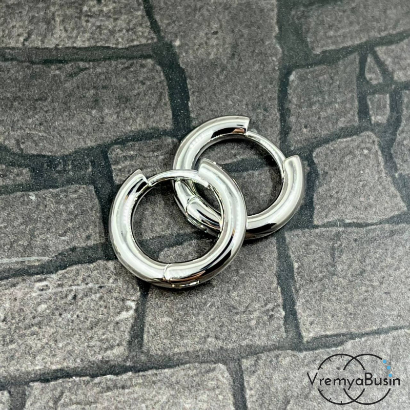 Швензы конго кольца, 17х3 мм, латунь с родиевым покрытием (1 пара)